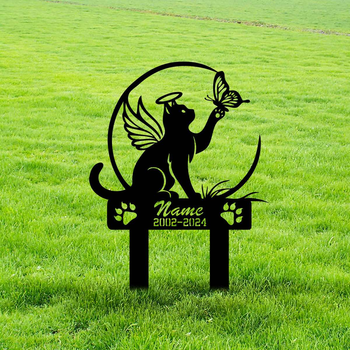 Yard Sign Blank - Cat Garden Stake - Metal Cat