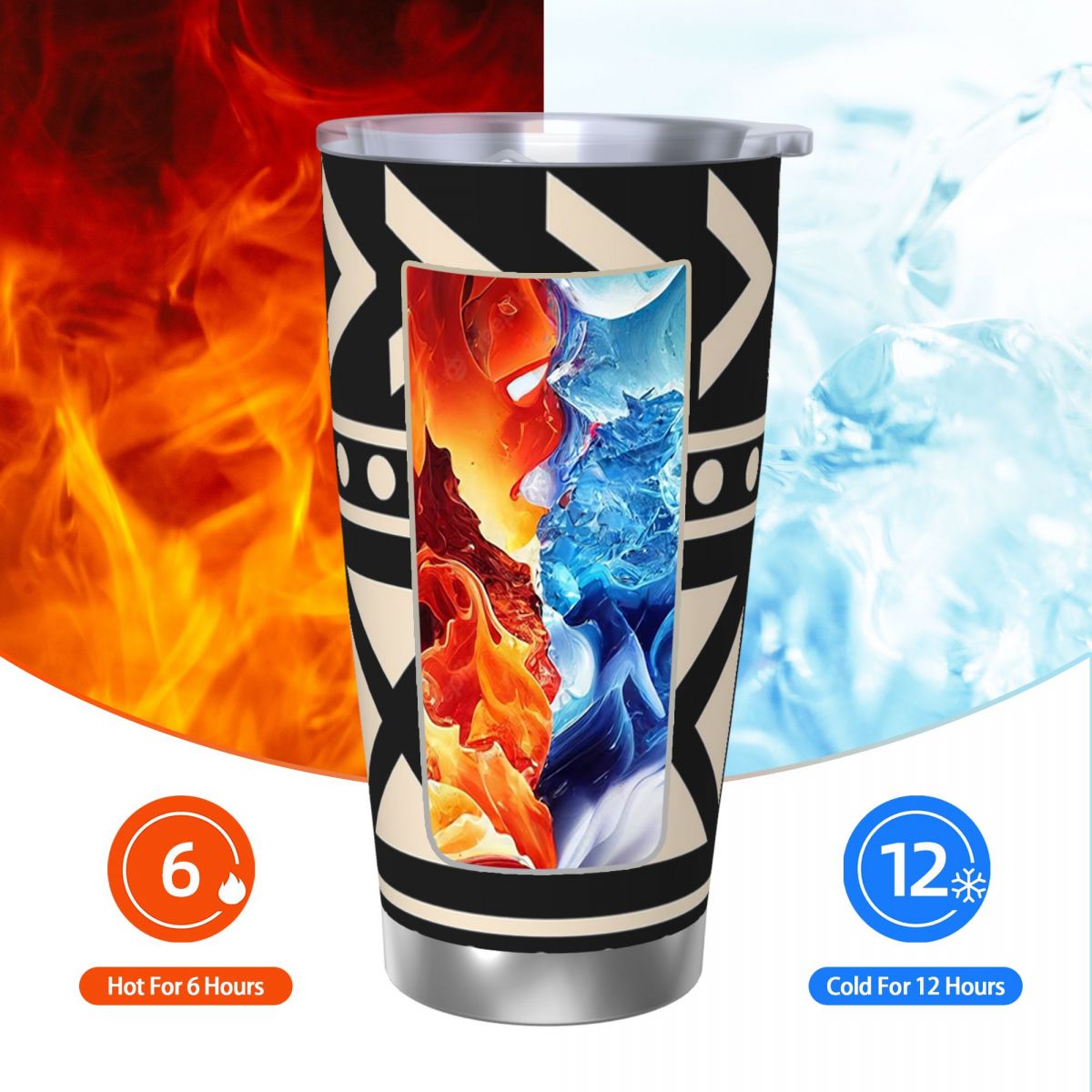 African Mud Cloth Black And Wh - Tumbler 20Oz White avis et prix
