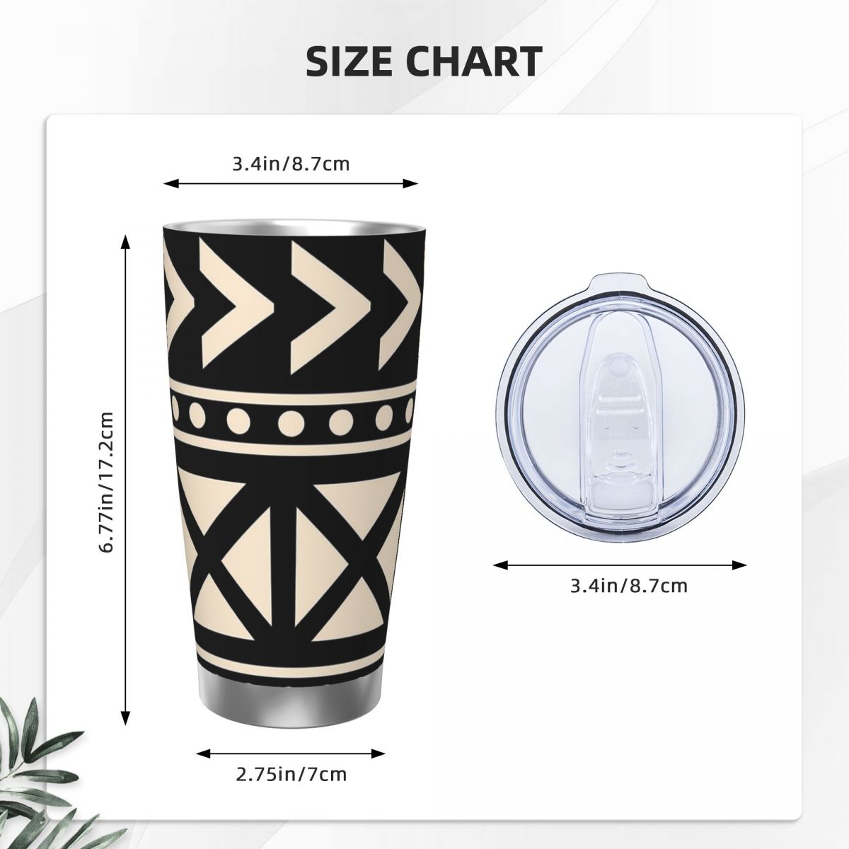 African Mud Cloth Black And Wh - Tumbler 20Oz White avis et prix