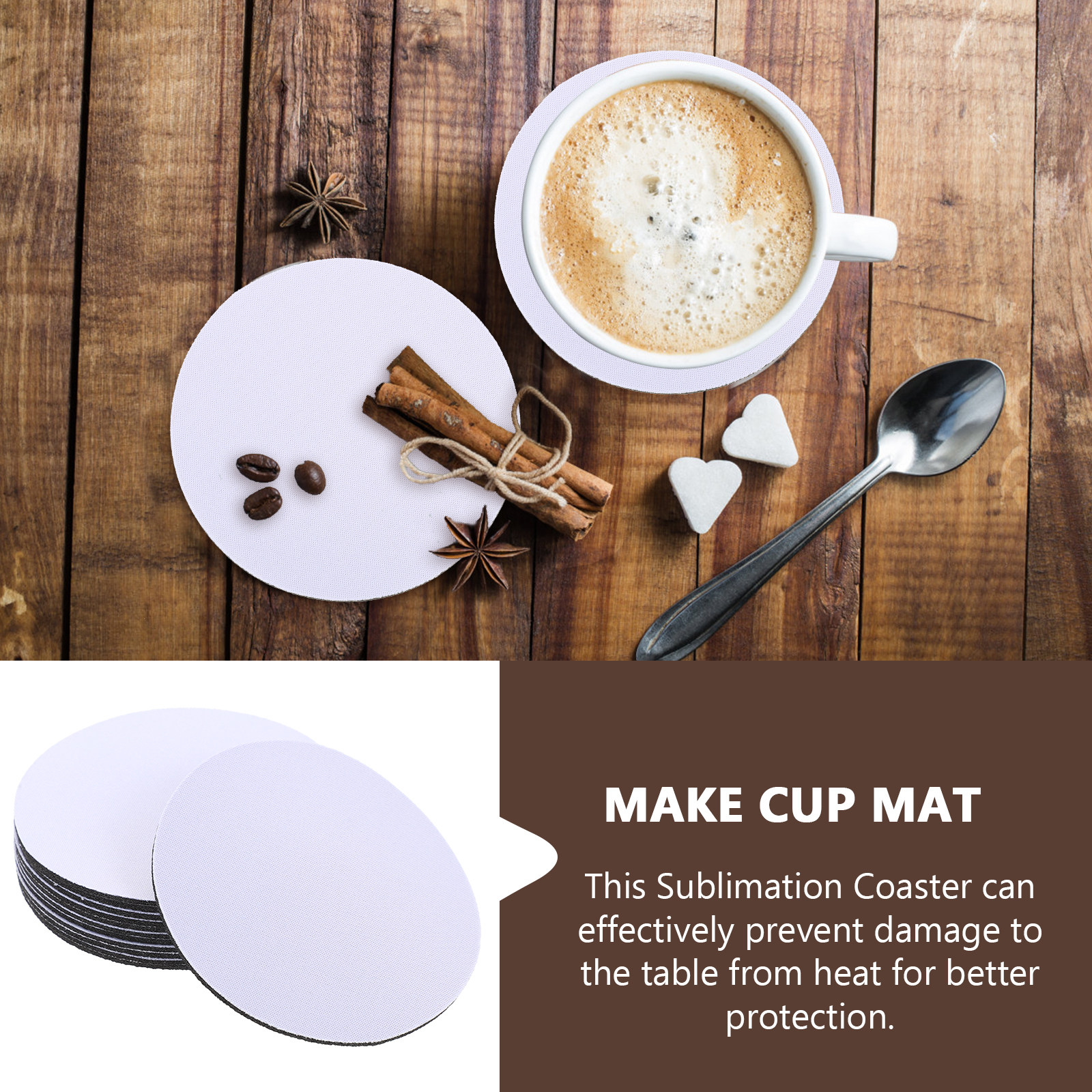 10Pcs Blank Heat Transfer Coas - Coaster Sublimation Blank avis et prix