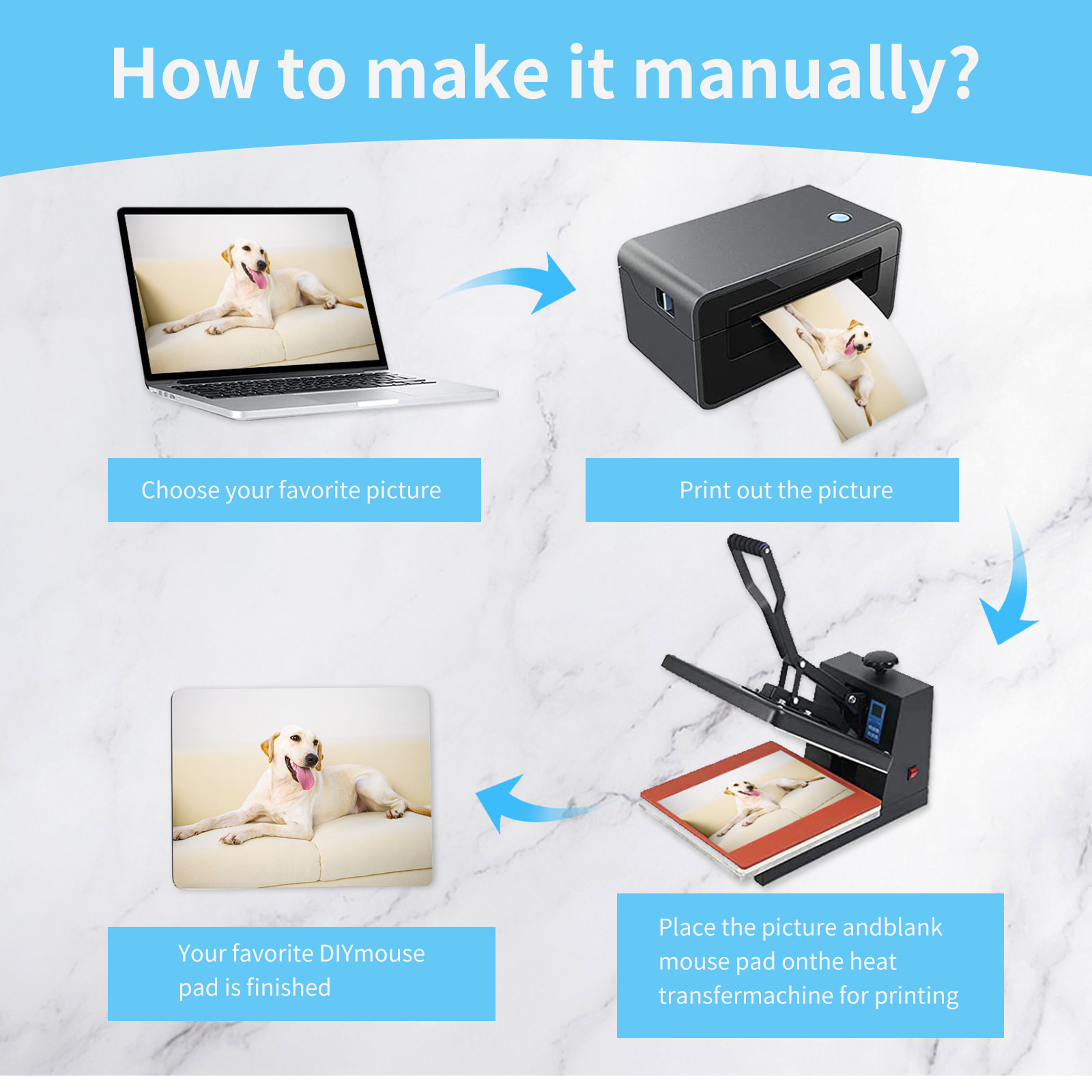 8pcs Sublimation Mouse Pad Bla - Mouse Pad Blank Sublimation avis et prix