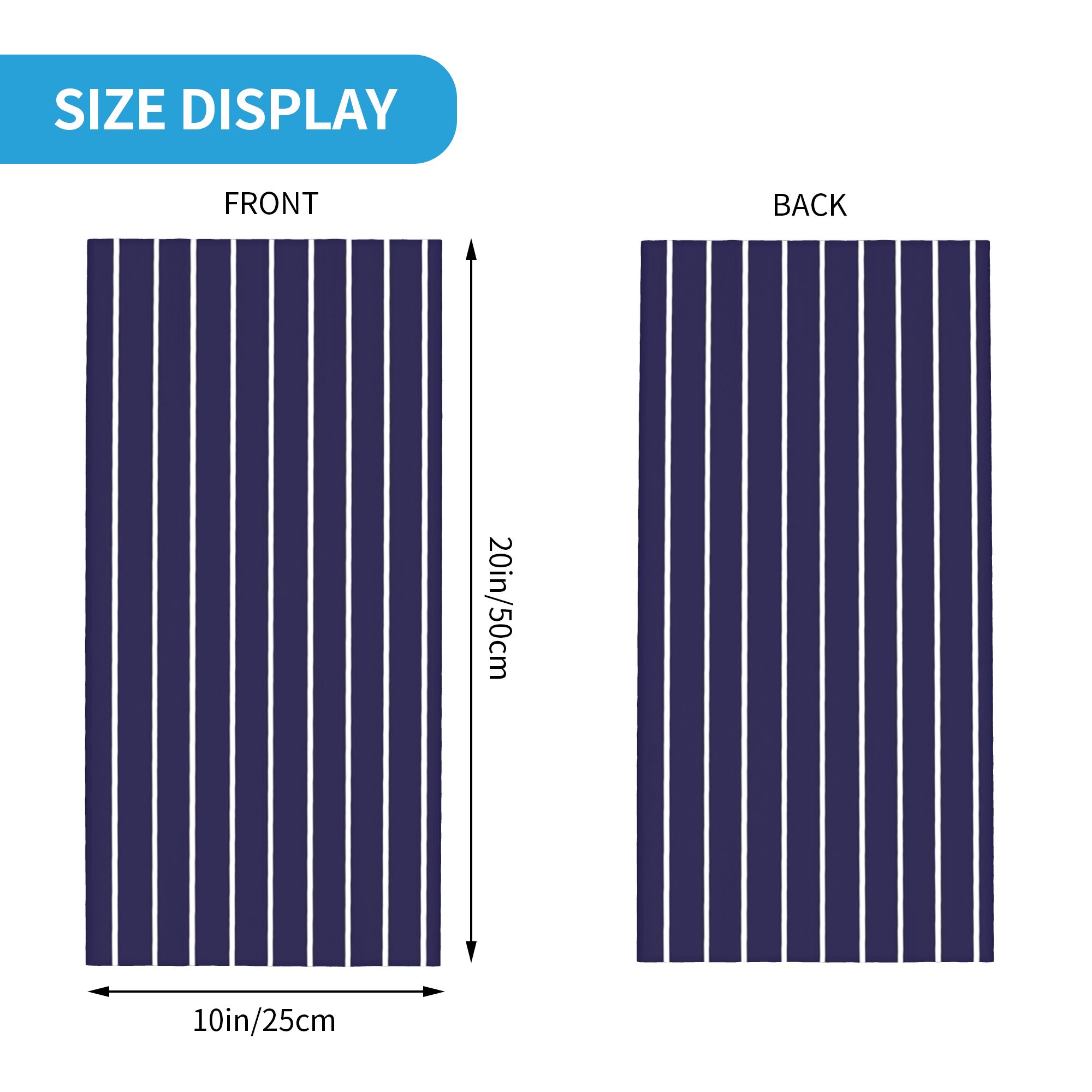 Navy Blue and White stripes Pi - Bandana Blank White avis et prix