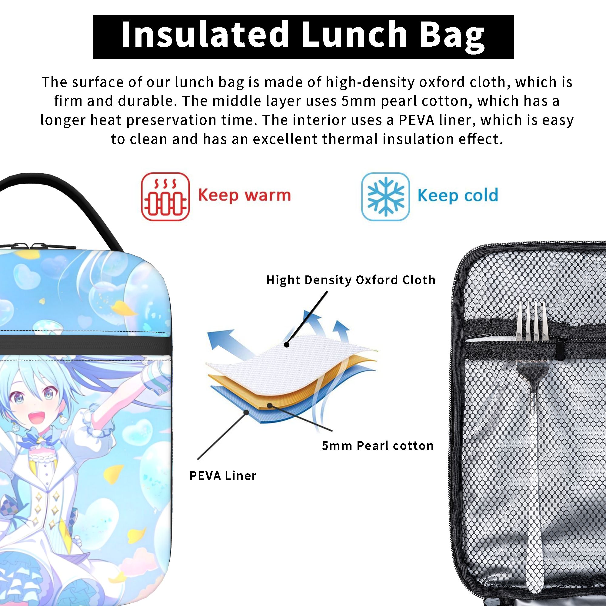 Hatsune Miku Trained Insulated - Tote Bag Sublimation avis et prix