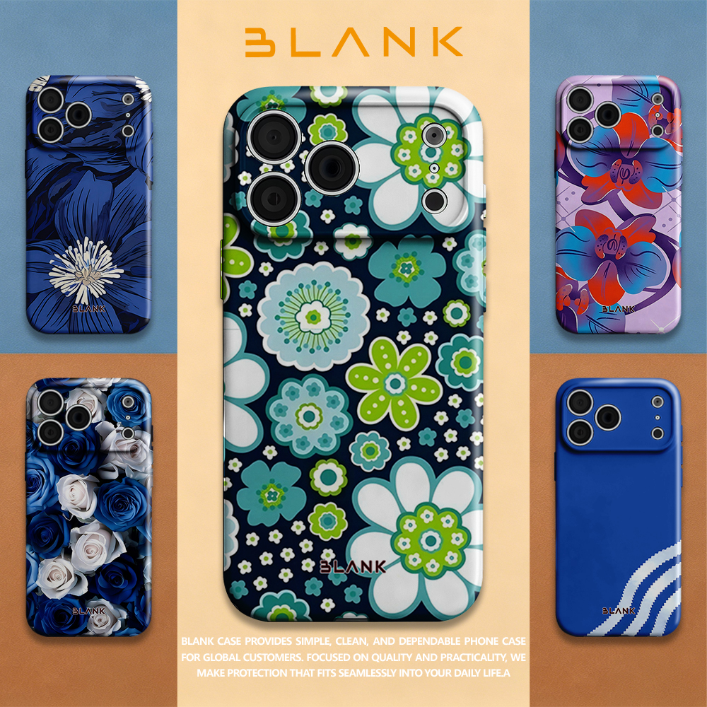 Blue and Green Floral Print Fo - Phone Case Blank Print avis et prix