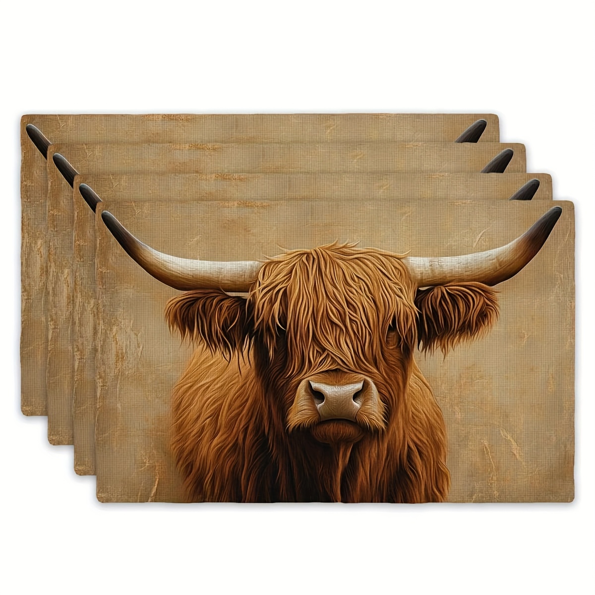 Highland Cow Place Mats Set Of - Coaster Sublimation Blank avis et prix