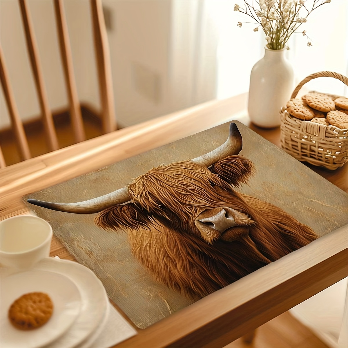 Highland Cow Place Mats Set Of - Coaster Sublimation Blank avis et prix