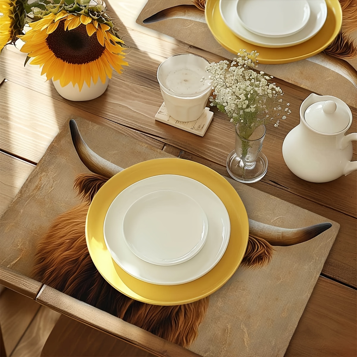 Highland Cow Place Mats Set Of - Coaster Sublimation Blank avis et prix