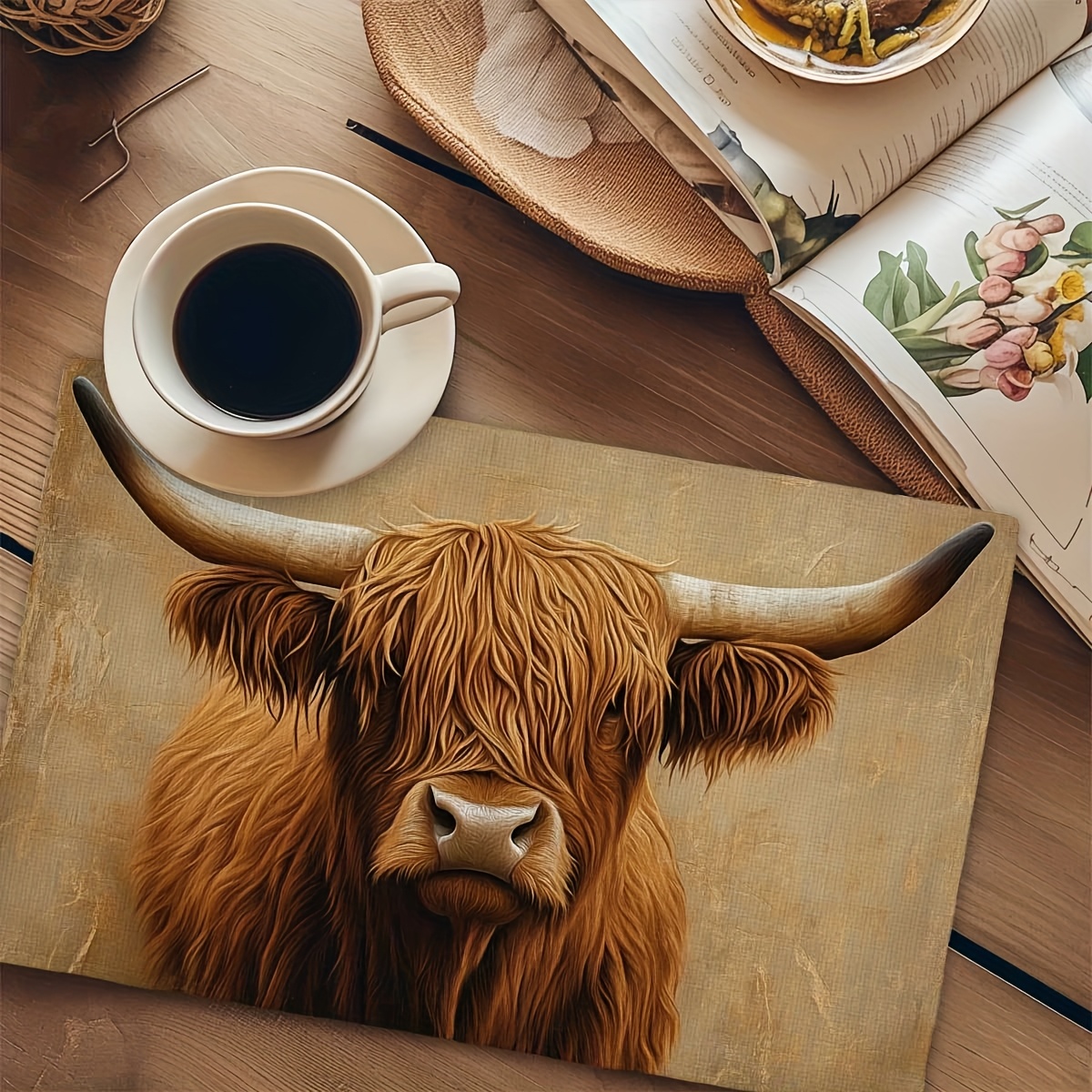 Highland Cow Place Mats Set Of - Coaster Sublimation Blank avis et prix