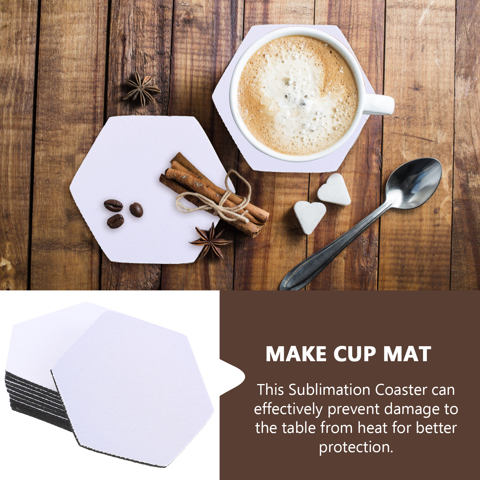 10Pcs Sublimation Blank Coaste - Coaster Sublimation Blank avis et prix