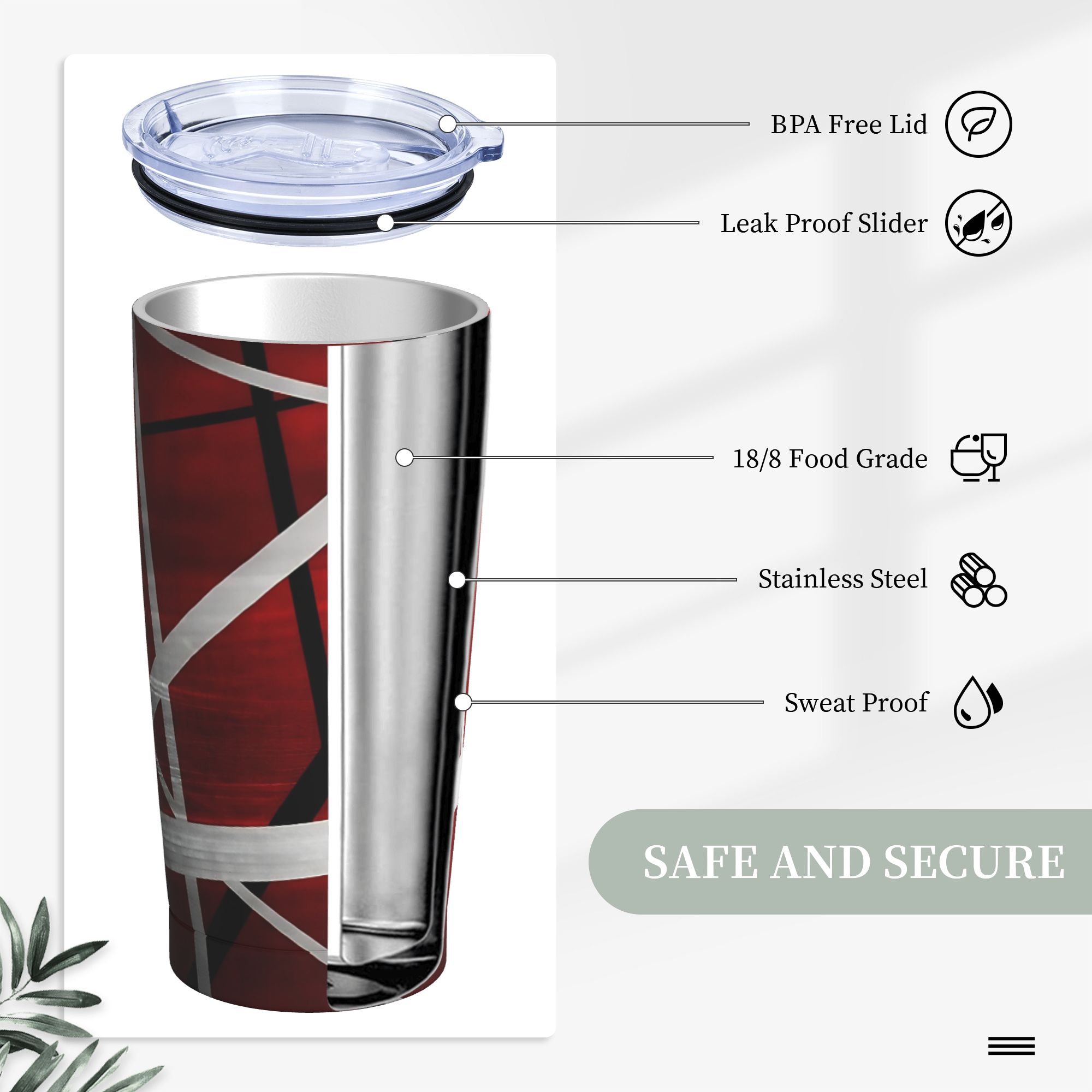 V-Van Halens Red Black White T - Tumbler 20Oz White avis et prix