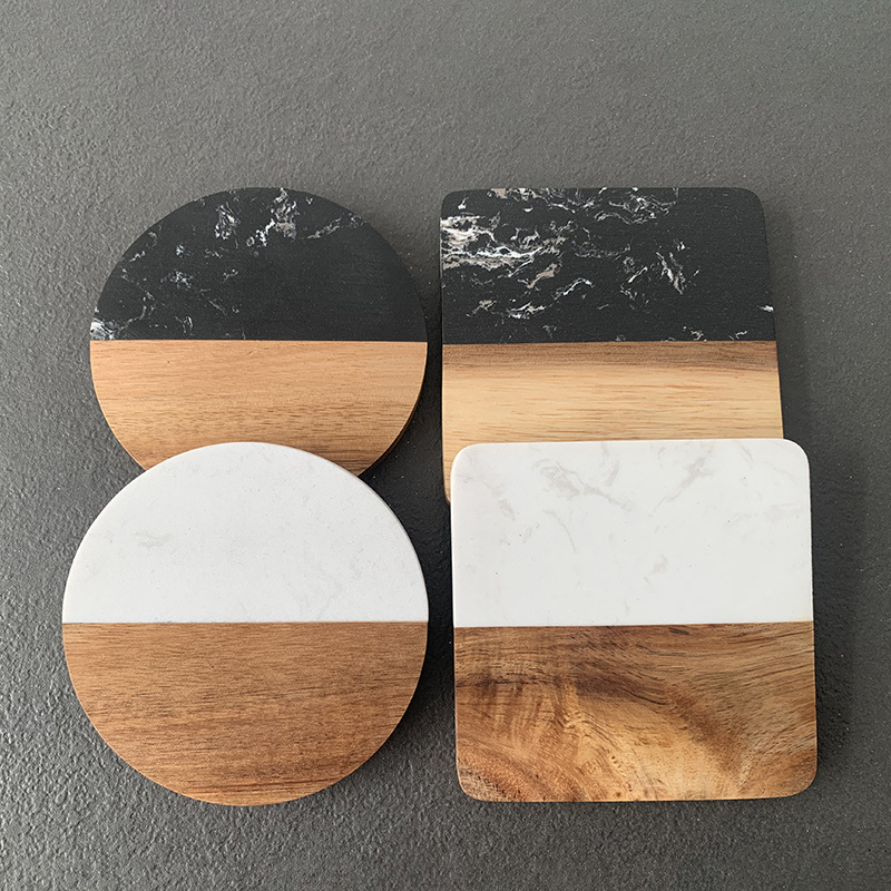 Marble Coaster Wood Stitching  - Coaster Sublimation Blank avis et prix