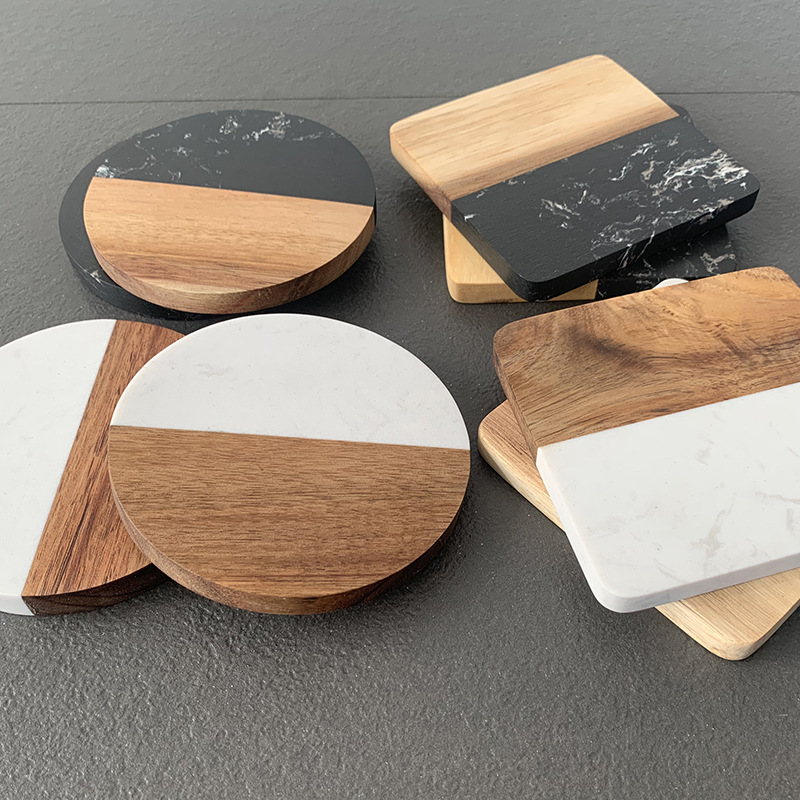 Marble Coaster Wood Stitching  - Coaster Sublimation Blank avis et prix