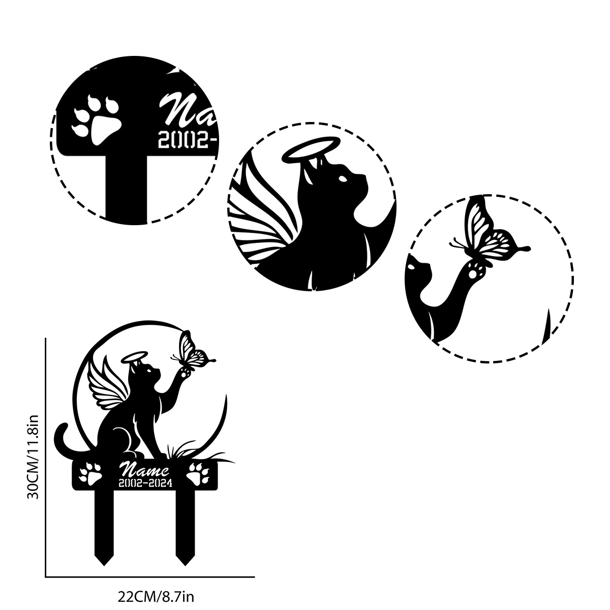 Cat Garden Stake - Metal Cat w - Yard Sign Blank avis et prix