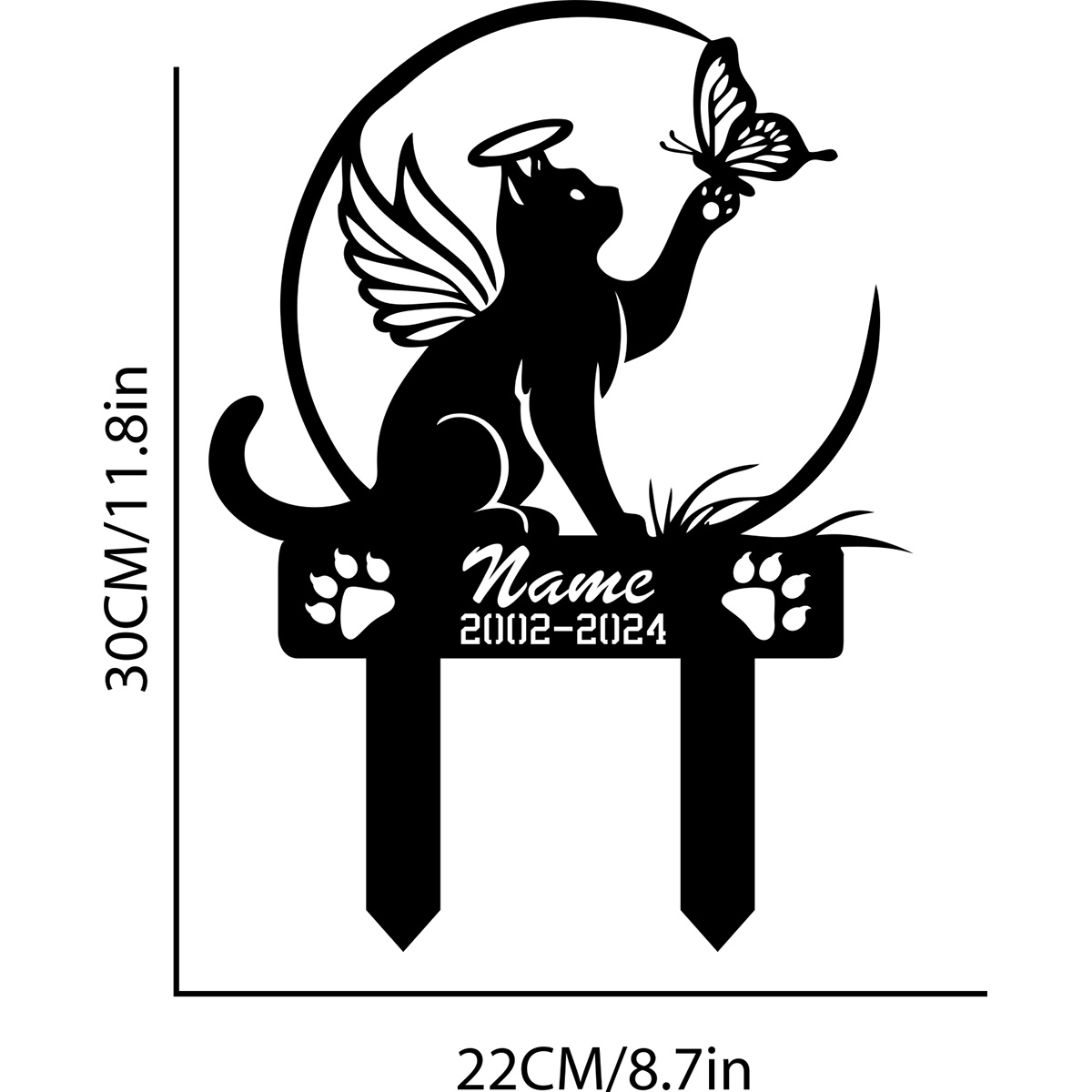 Cat Garden Stake - Metal Cat w - Yard Sign Blank avis et prix